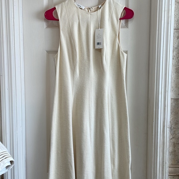 Vince Paneled Crew Neck Dress in Cream - Picture 6 of 9